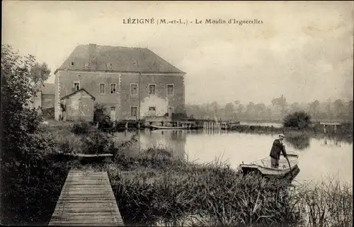 Ak Lézigné Maine-et-Loire, Le Moulin d'Irgnerelles