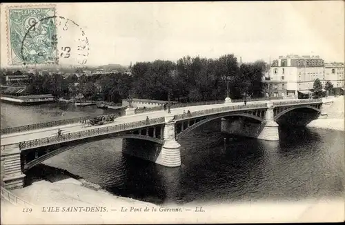 Ak L'Ile Saint Denis Seine Saint Denis, Le Pont de la Garenne