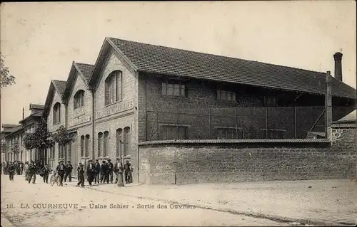 Ak La Courneuve Seine Saint Denis, Usine Sohier, Sortie des Ouvriers