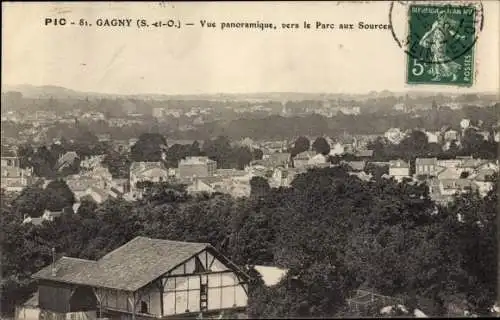 Ak Gagny Seine Saint Denis, Vue panoramique, vers le Parc aux Sources