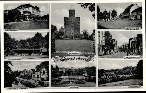 Ak Gevelsberg Kreis Ennepe Ruhr, Ehrenmal, Nirgenaplatz, Freibad, Forsthaus