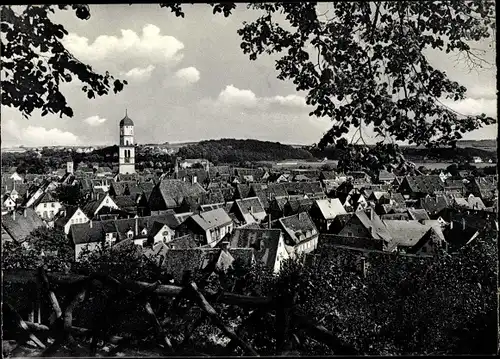 Ak Biberach an der Riß in Oberschwaben, Durchblick zum Ort