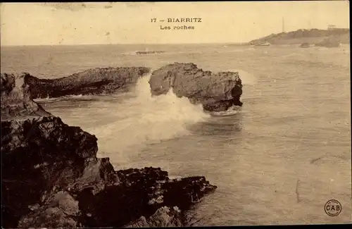 Ak Biarritz Pyrénées Atlantiques, Les roches