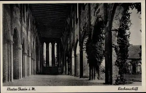 Ak Chorin im Kreis Barnim, Kloster, Kirchenschiff, Arkaden