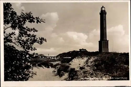 Ak Norderney, Nordseebad, Am Leuchtturm, Restaurant, Cafe, Düne, Sand