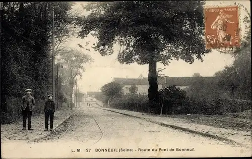 Ak Bonneuil Val de Marne, Route du Pont de Bonneuil