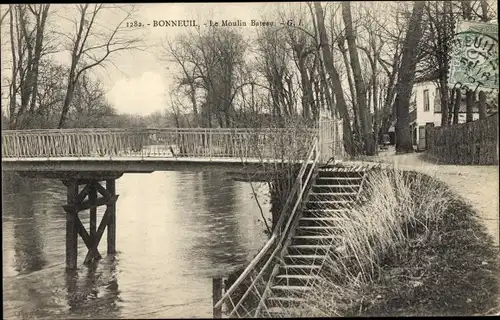 Ak Bonneuil Val de Marne, Le Moulin Bateau