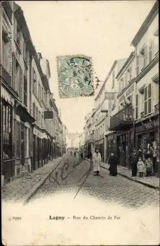 Ak Lagny Seine et Marne, Rue du Chemin de Fer