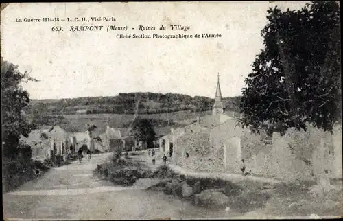 Ak Rampont Meuse, Ruines du Village