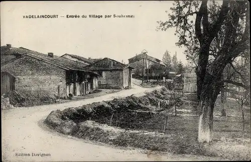 Ak Vadelaincourt Meuse, Entree du Village par Souhesmes