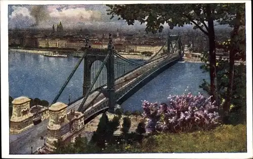 Ak Budapest Ungarn, Elisabeth-Brücke