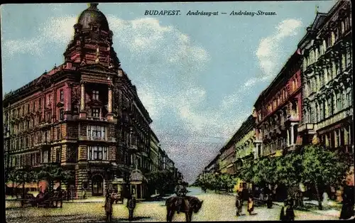 Ak Budapest Ungarn, Andrassy ut, Andrassy Straße