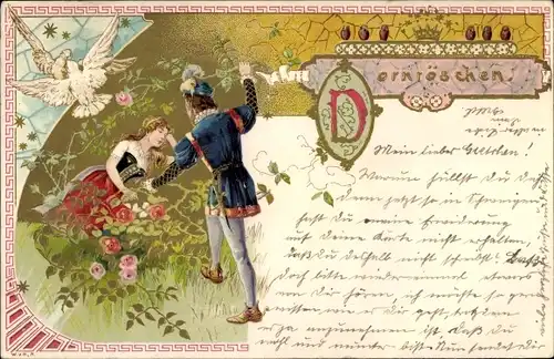 Litho Märchen, Dornröschen, Gebrüder Grimm