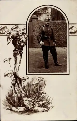 Foto Ak Deutscher Soldat in Uniform, Standportrait