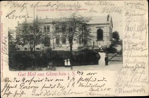Ak Glauchau in Sachsen, Turnhalle des Turnerbundes