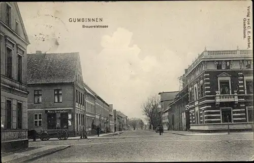 Ak Gussew Gumbinnen Ostpreußen, Brauereistraße