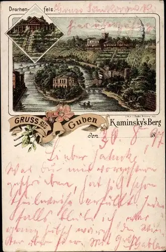 Litho Guben in der Niederlausitz, Kaminsky's Berg, Drachenfels