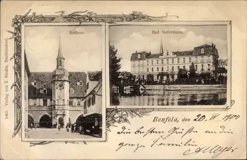 Ak Benfeld Bas-Rhin, Bad Siefermann, Rathaus