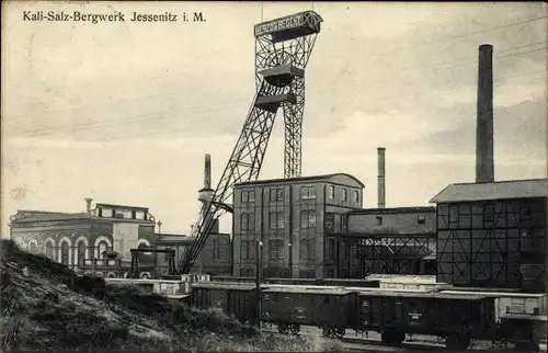 Ak Jessenitz Lübtheen in Mecklenburg, Kalisalz Bergwerk, Herzog Regent