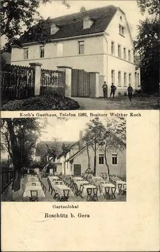 Ak Roschütz Gera in Thüringen, Koch's Gasthaus, Inh. Walther Koch