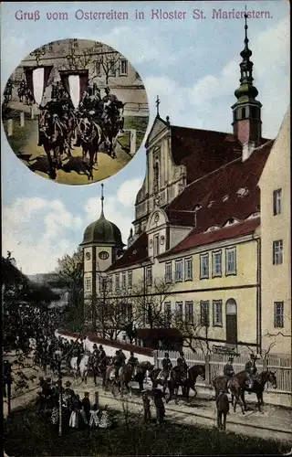 Ak Panschwitz Kuckau Oberlausitz, Kloster St. Marienstern, Osterreiten