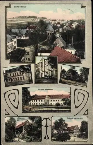 Ak Ohorn im Kreis Bautzen, Oberdorf, Rittergut, Herrenhaus