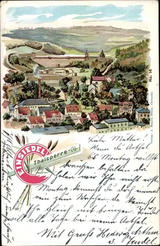 Litho Einsiedel Chemnitz in Sachsen, Panoramablick, Talsperre