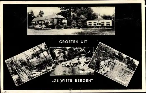 Ak Wijk Overijssel Niederlande, Groeten uit De Witte Bergen, Naturbad, Bungalow