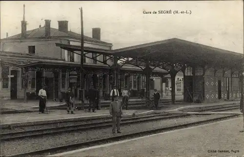 Ak Segré Maine et Loire, La Gare