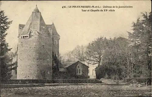 Ak Le Pin en Mauges Maine et Loire, Chateau de la Jousseliniere, Tour et Chapelle