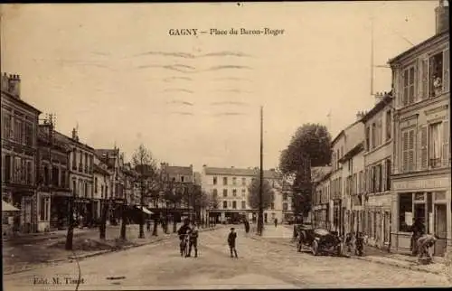 Ak Gagny Seine Saint Denis, Place du Baron Roger