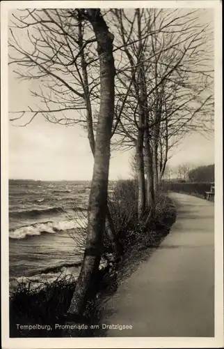 Ak Czaplinek Tempelburg Pommern, Promenade am Dratzigsee