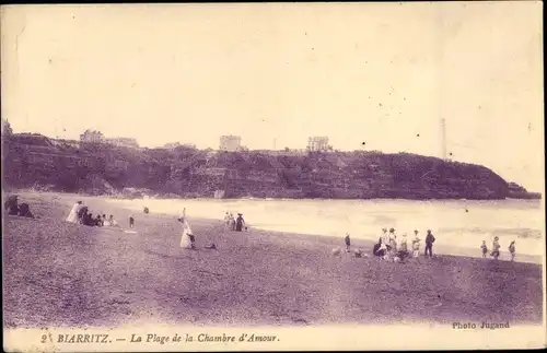 Ak Biarritz Pyrénées Atlantiques, La Plage de la Chambre d'Amour