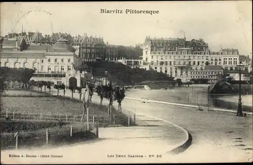 Ak Biarritz Pyrénées Atlantiques, Les Deux Casinos