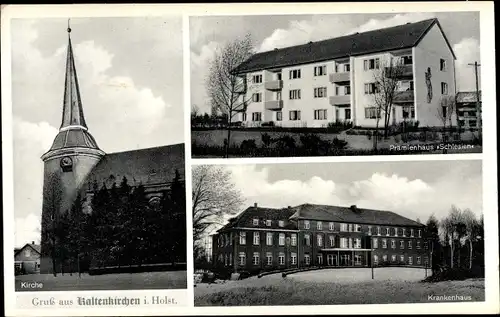 Ak Kaltenkirchen in Holstein, Kirche, Krankenhaus, Prämienhaus Schlesien