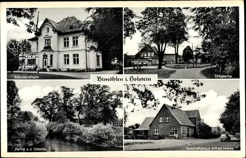 Ak Bimöhlen in Holstein, Geschäftshaus Alfred Horns, Schullandheim, Osteraupartie