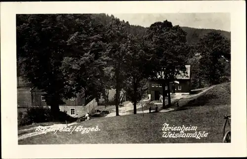 Foto Ak Schönfeld Thermalbad Wiesenbad im Erzgebirgskreis, Ferienheim Weissenmühle