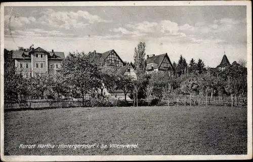 Ak Hartha Hintergersdorf Tharandt im Erzgebirge, Blick auf das Villenviertel, Fachwerk