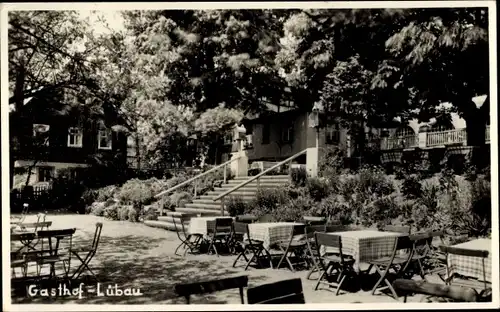 Foto Ak Lübau Rabenau im Erzgebirge, Gasthof, Terrasse