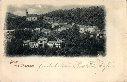 Ak Tharandt im Erzgebirge, Teilansicht, Kirche