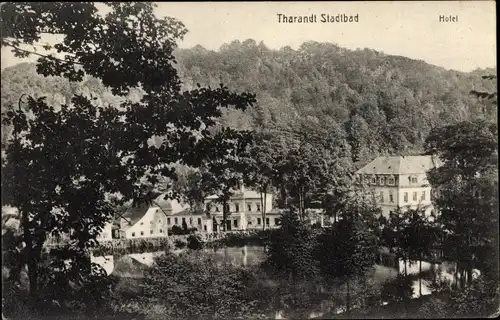 Ak Tharandt im Erzgebirge, Blick auf das Stadtbad, Hotel, Stadtansicht