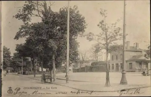 Ak Champigny Val de Marne, La Gare