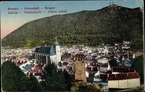 Ak Brașov Brassó Kronstadt Rumänien, Totalansicht