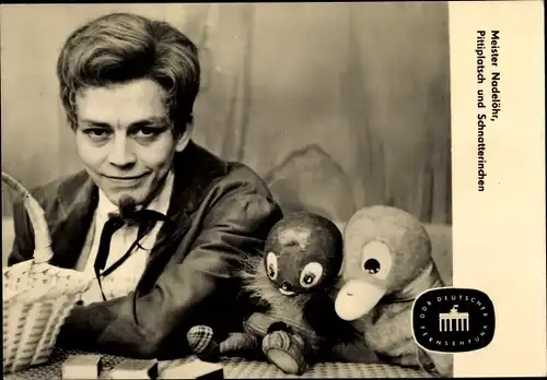 Ak Meister Nadelöhr, Pittiplatsch, Schnatterinchen, DDR Deutscher Fernsehfunk, G 6118