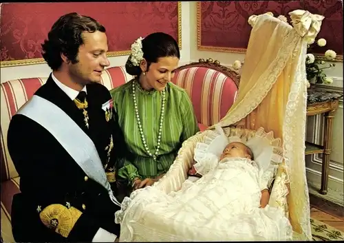 Ak König Carl XVI. Gustaf von Schweden, Königin Silvia, Prinzessin Victoria