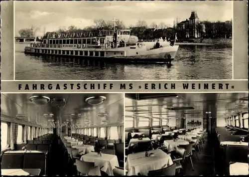 Ak Magdeburg in Sachsen Anhalt, Fahrgastschiff MS Erich Weinert, Weiße Flotte Magdeburg