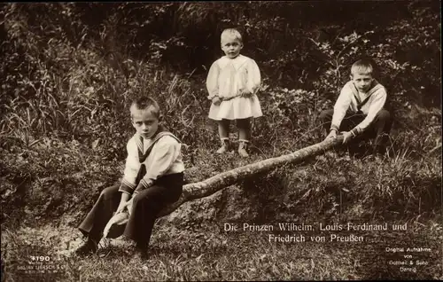 Ak Porträt Prinzen Wilhelm, Louis Ferdinand, und Friedrich von Preußen, G. Liersch 7190