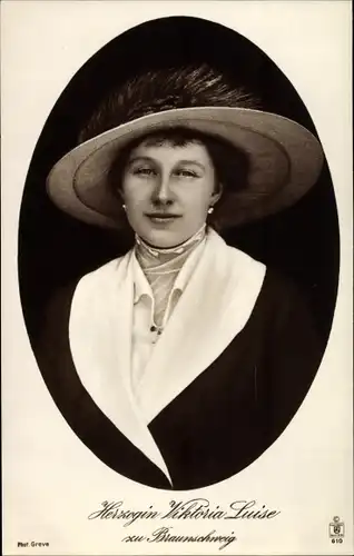 Ak Prinzessin Victoria Luise von Preußen, Herzogin zu Braunschweig, Portrait