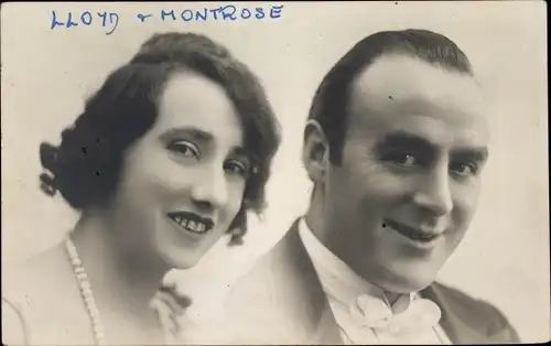 Foto Ak Lloyd and Montrose, Portrait von einem Mann und einer Frau,Fotograf Dobson Studios Liverpool