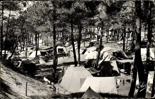 Ak Bidart Biarritz Pyrénées Atlantiques, Camping de Pavillon Royal, Les Tentes dans le Foret